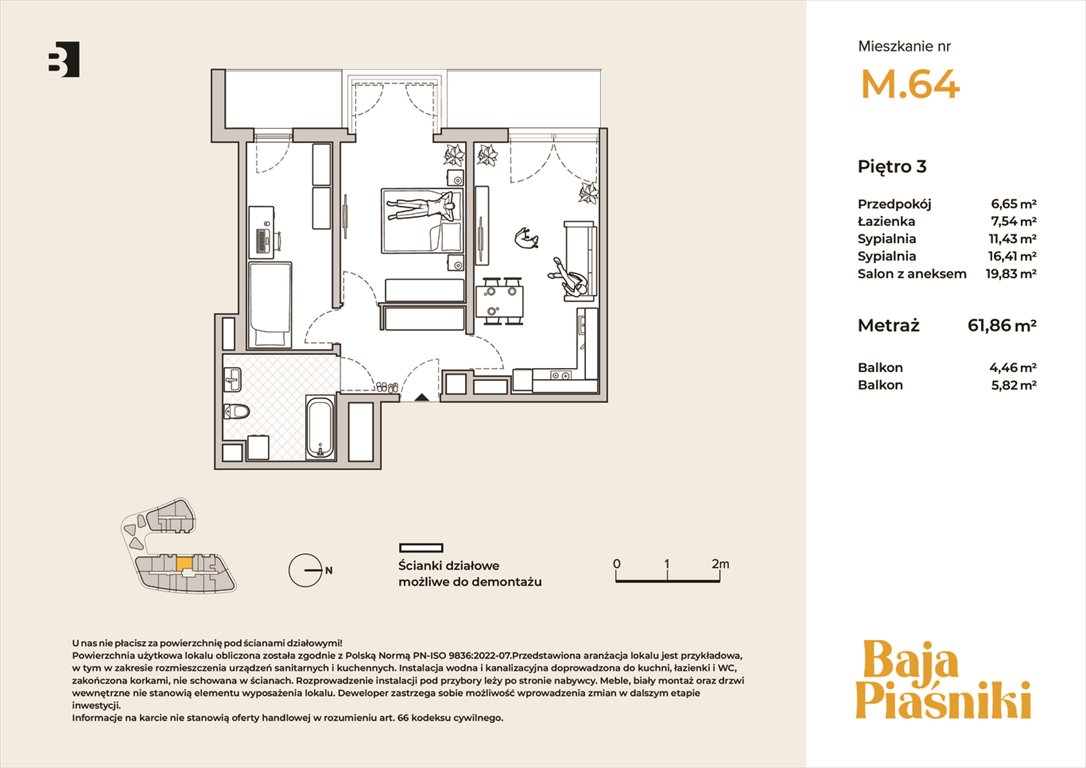 Nowe mieszkanie trzypokojowe Baja Piaśniki Świętochłowice, Piaśniki, ul. Sudecka 10  62m2 Foto 1