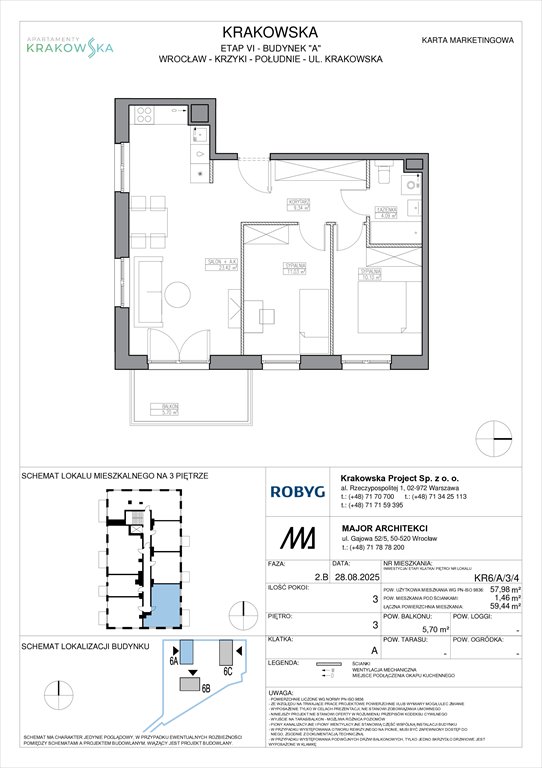 Nowe mieszkanie trzypokojowe Apartamenty Krakowska Wrocław, Krzyki, Krakowska 112  58m2 Foto 1