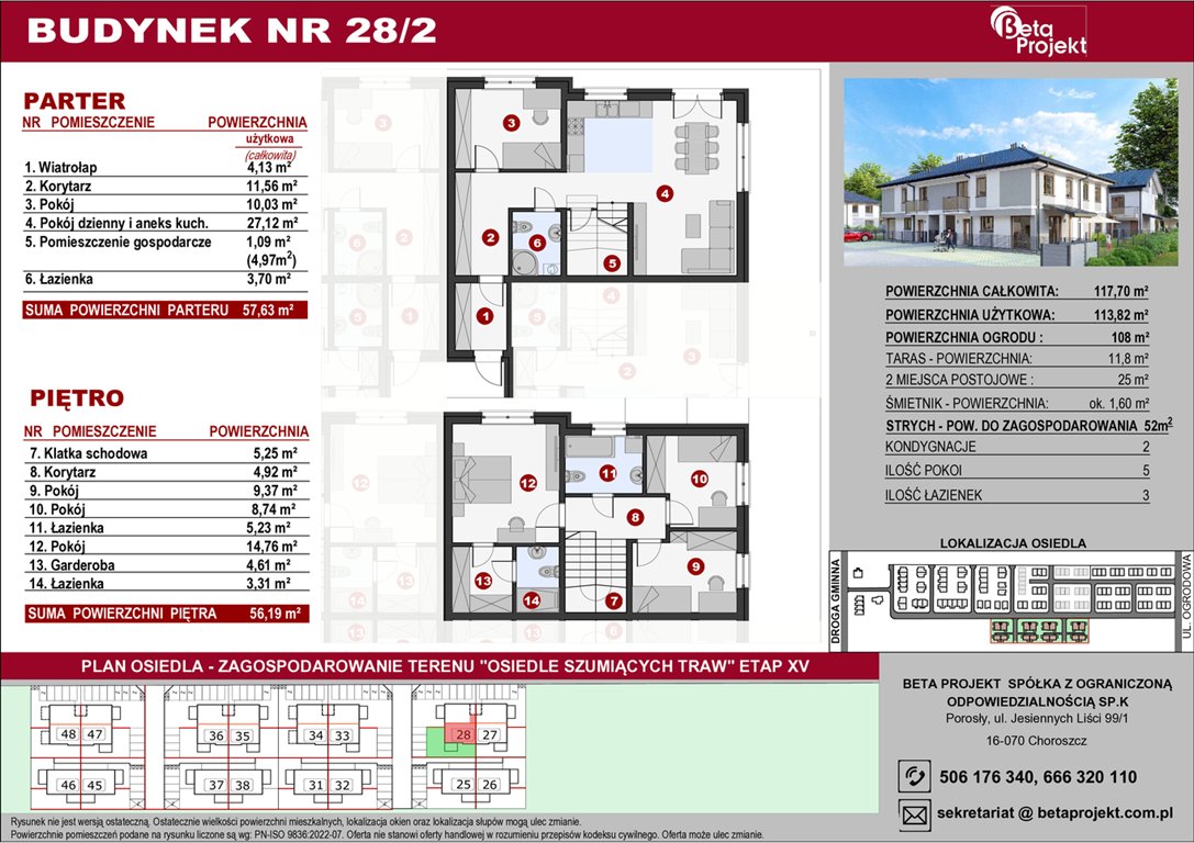 Nowy dom Osiedle Szumiących Traw Etap XV Porosły, ul. Jesiennych Liści 99/1  114m2 Foto 1