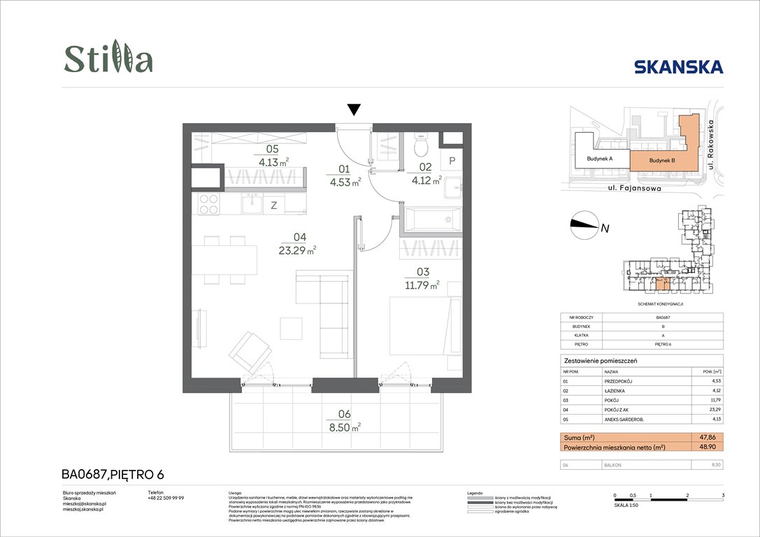 Nowe mieszkanie dwupokojowe Stilla Warszawa, Fajansowa 5  48m2 Foto 1