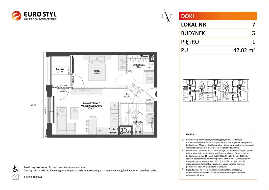 Nowe mieszkanie dwupokojowe DOKI LIVING Gdańsk, Śródmieście, ks. Jerzego Popiełuszki/Rybaki Górne  42m2 Foto 1