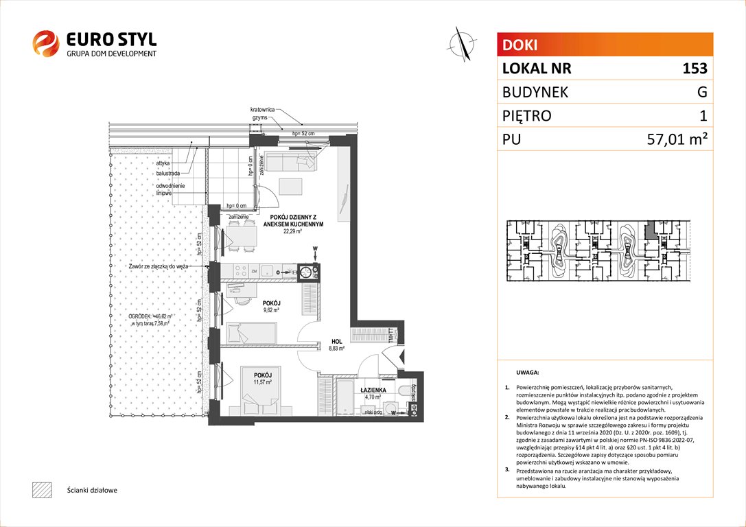 Nowe mieszkanie trzypokojowe DOKI LIVING Gdańsk, Śródmieście, ks. Jerzego Popiełuszki/Rybaki Górne  57m2 Foto 1