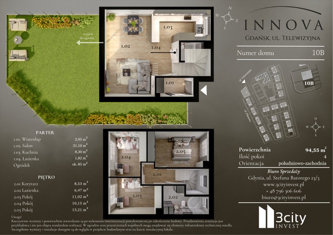 Nowe mieszkanie czteropokojowe  Innova Gdańsk, Matarnia, Telewizyjna 32  95m2 Foto 1