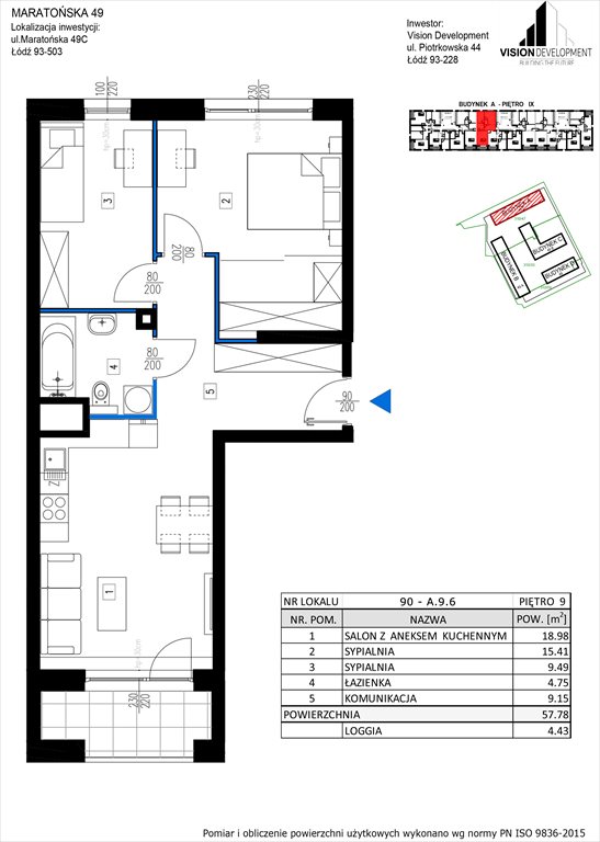 mieszkanie na sprzedaż 58m2 mieszkanie Łódź, Retkinia, Maratońska 49C