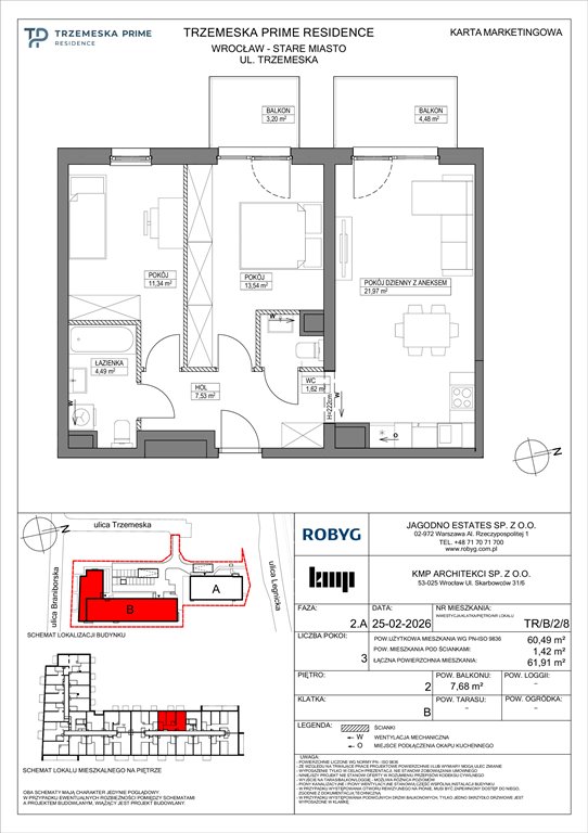 Nowe mieszkanie trzypokojowe Trzemeska Prime Residence Wrocław, Stare Miasto, Trzemeska  60m2 Foto 1