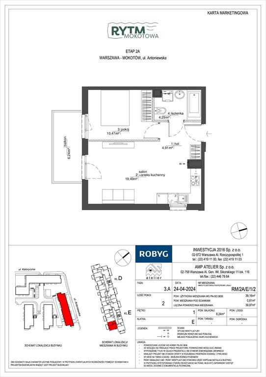 Nowe mieszkanie dwupokojowe Rytm Mokotowa Warszawa, Mokotów, Antoniewska 3B  39m2 Foto 1