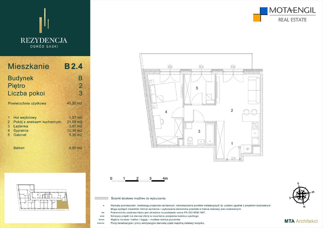 Nowe mieszkanie trzypokojowe REZYDENCJA OGRÓD SASKI Lublin, Śródmieście, Jasna i Wieniawska  45m2 Foto 1