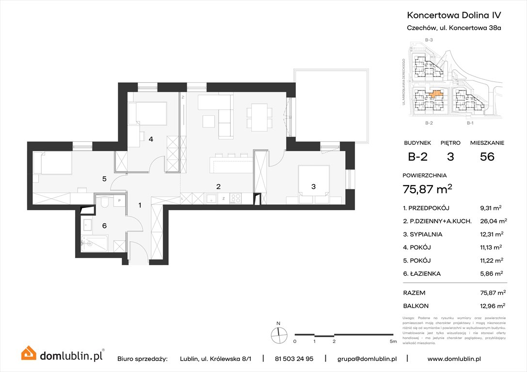 Nowe mieszkanie Koncertowa Dolina Lublin, Choiny, Koncertowa  76m2 Foto 1