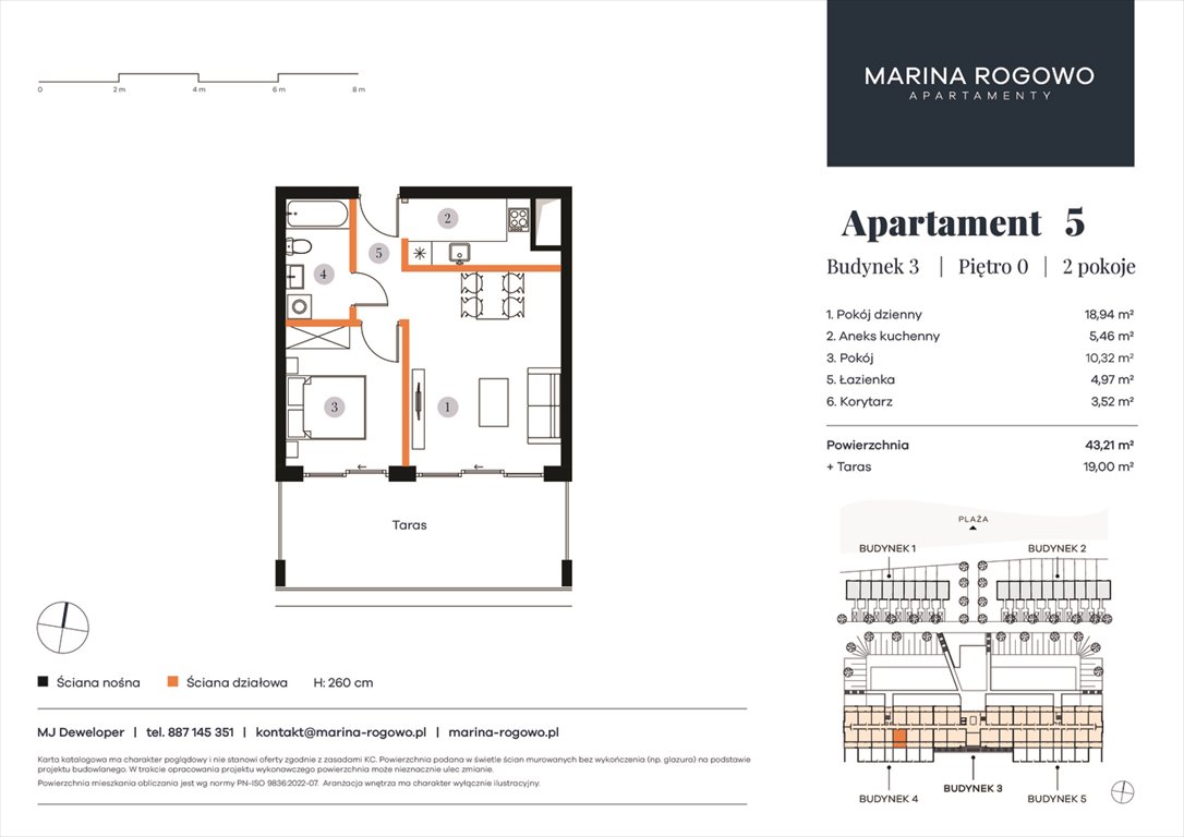 Nowe mieszkanie dwupokojowe APARTAMENTY MARINA ROGOWO Rogowo, Rogowo 65  43m2 Foto 1