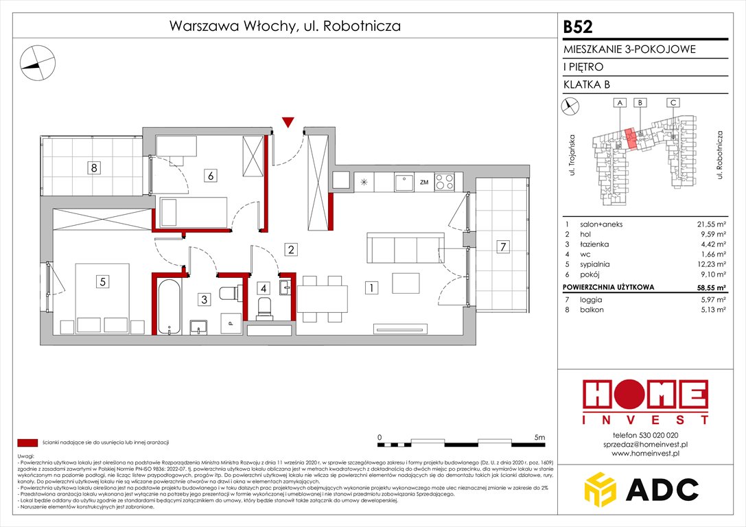 Nowe mieszkanie trzypokojowe Zakątek Włochy Warszawa, Włochy, ul. Robotnicza 11/13  59m2 Foto 1