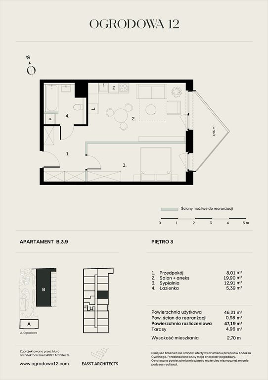 Nowe mieszkanie Apartamentowiec Ogrodowa 12 Poznań, Ogrodowa 12  47m2 Foto 1