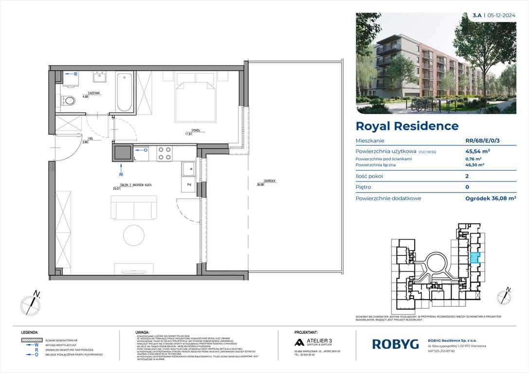 Nowe mieszkanie dwupokojowe Royal Residence Warszawa, Wilanów, Sarmacka  46m2 Foto 1