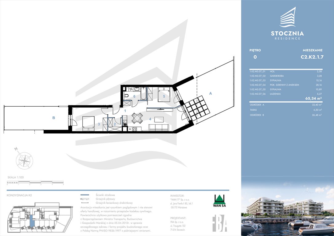 Nowe mieszkanie trzypokojowe Stocznia Residence Radziwie, ul. Popłacińska 42  65m2 Foto 1