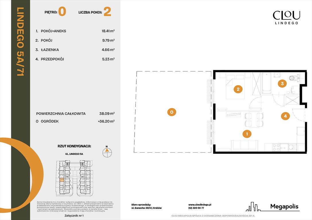 Nowe mieszkanie dwupokojowe Clou Lindego Kraków, Lindego 5a  38m2 Foto 1