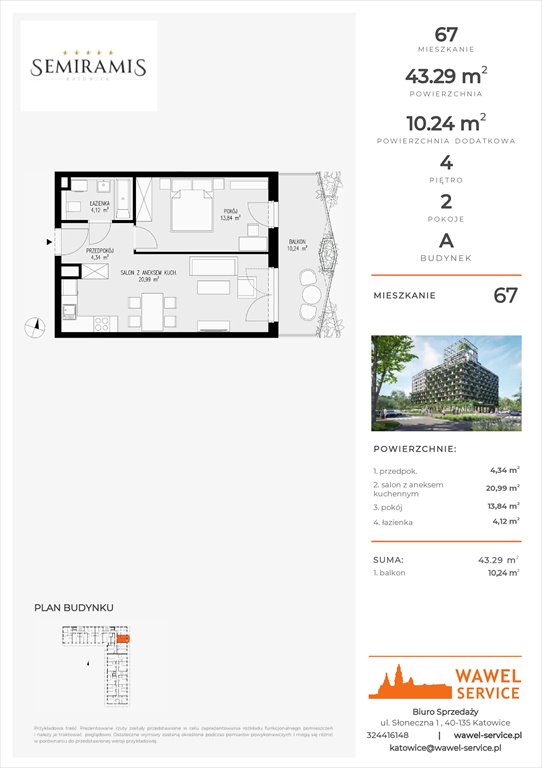 mieszkanie na sprzedaż 43m2 mieszkanie Katowice, Bogucice - Dąbrówka Mała, Wiertnicza 32