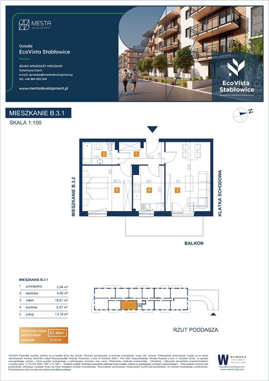 Nowe mieszkanie dwupokojowe Eco Vista Stabłowice Wrocław, Fabryczna, Łomnicka 8  51m2 Foto 1