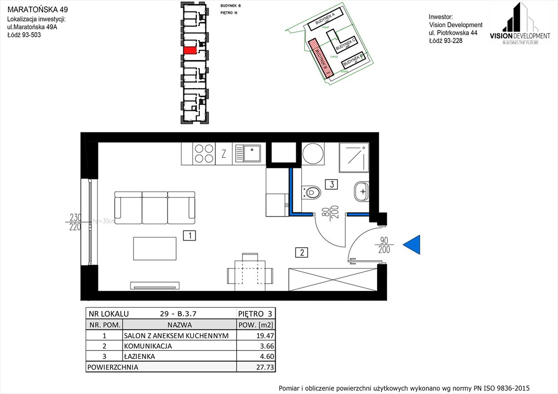 mieszkanie na sprzedaż 28m2 mieszkanie Łódź, Retkinia, Maratońska 49C