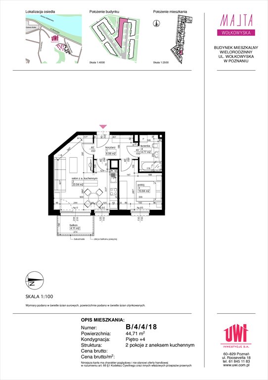 Nowe mieszkanie dwupokojowe MALTA Wołkowyska etap 3 Poznań, Rataje, ul. Klemensa Mikuły 1 i 3  45m2 Foto 1