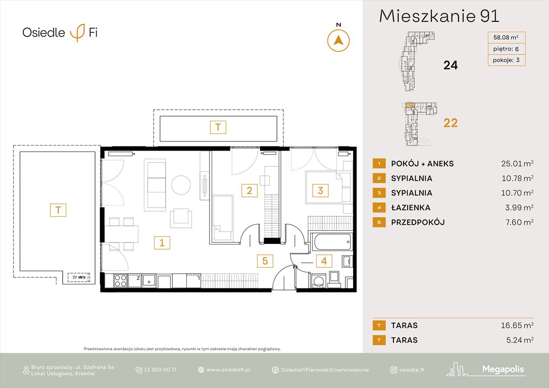 Nowe mieszkanie trzypokojowe Osiedle FI 3 Kraków, Podgórze, Rzemieślnicza 22-24  58m2 Foto 1
