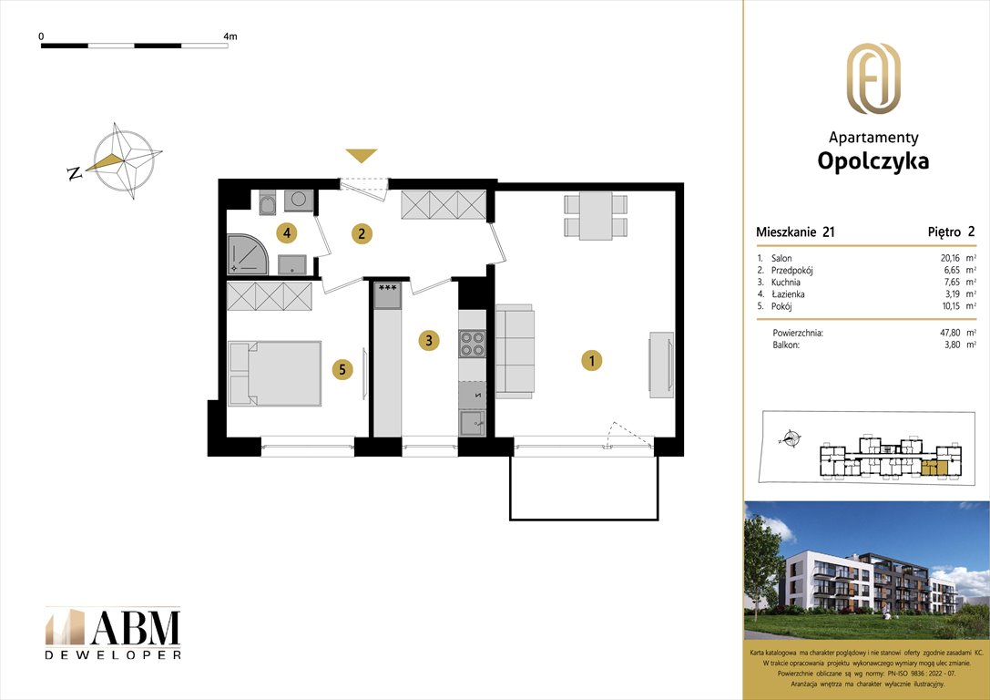 Nowe mieszkanie dwupokojowe APARTAMENTY OPOLCZYKA Łódź, Widzew, Opolczyka 16  48m2 Foto 1