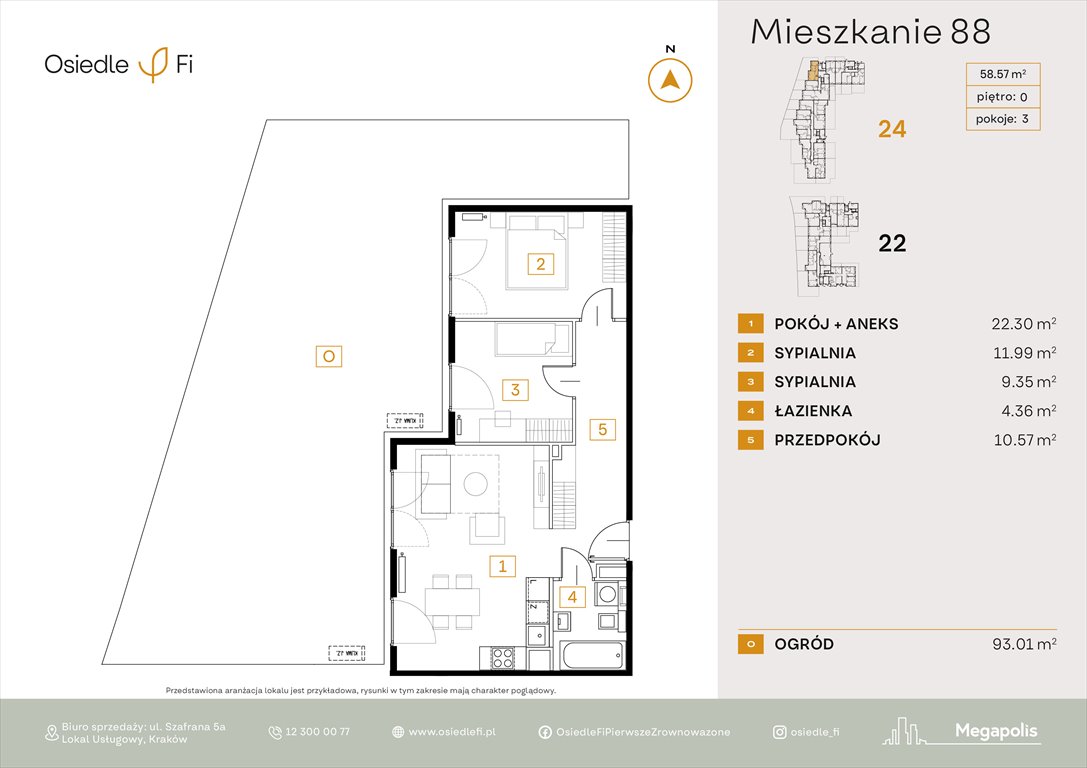 Nowe mieszkanie trzypokojowe Osiedle FI 3 Kraków, Rzemieślnicza 22-24  58m2 Foto 1