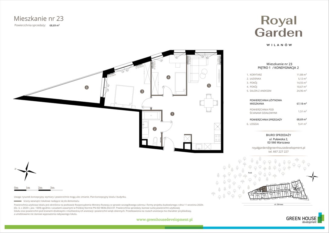 Nowe mieszkanie trzypokojowe Royal Garden Wilanów Warszawa, Wilanów, Zdrowa 2  67m2 Foto 1