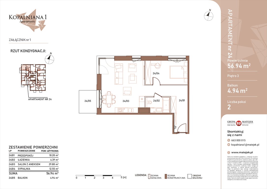 Nowe mieszkanie dwupokojowe KOPALNIANA 1 Katowice, Bogucice, Kopalniana 1  57m2 Foto 1