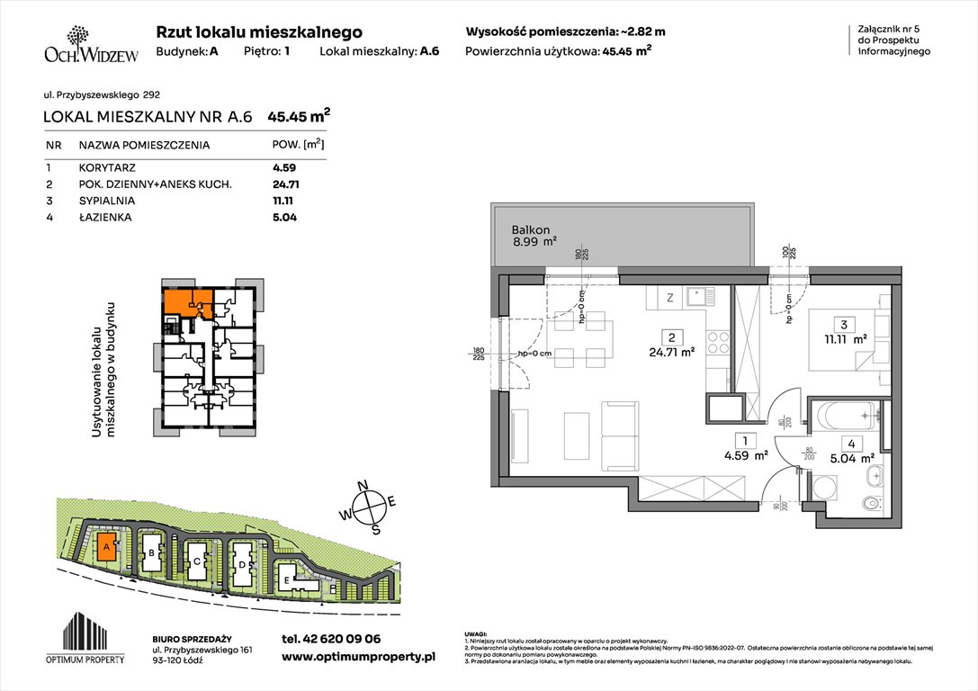 Nowe mieszkanie dwupokojowe OchWidzew Łódź, Widzew, Przybyszewskiego 292-300  45m2 Foto 1