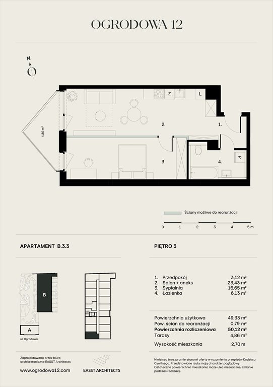 Nowe mieszkanie Apartamentowiec Ogrodowa 12 Poznań, Ogrodowa 12  50m2 Foto 1