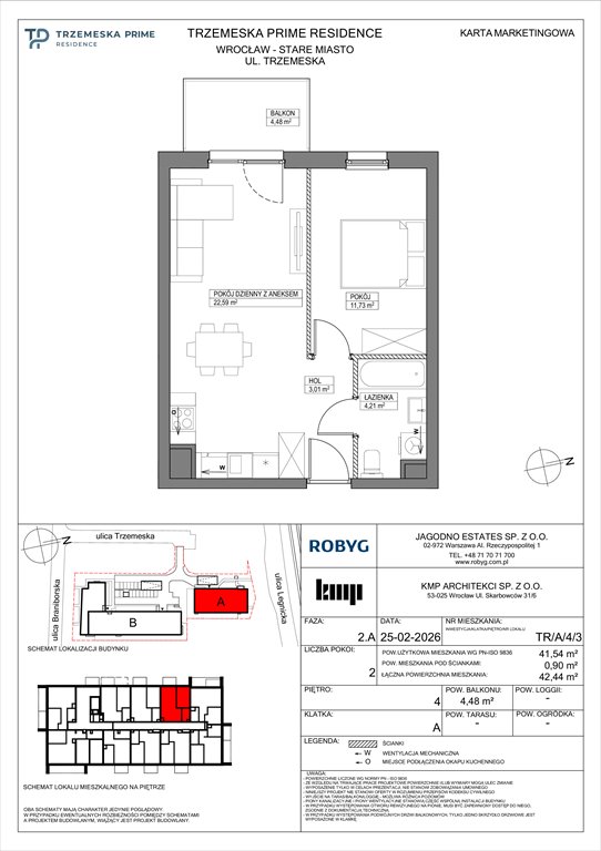 Nowe mieszkanie dwupokojowe Trzemeska Prime Residence Wrocław, Stare Miasto, Trzemeska  42m2 Foto 1