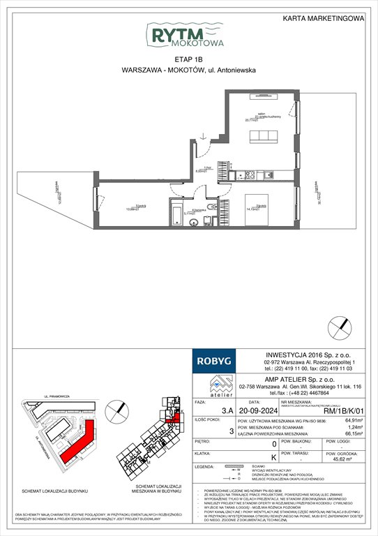 Nowe mieszkanie trzypokojowe Rytm Mokotowa Warszawa, Mokotów, Antoniewska  65m2 Foto 1