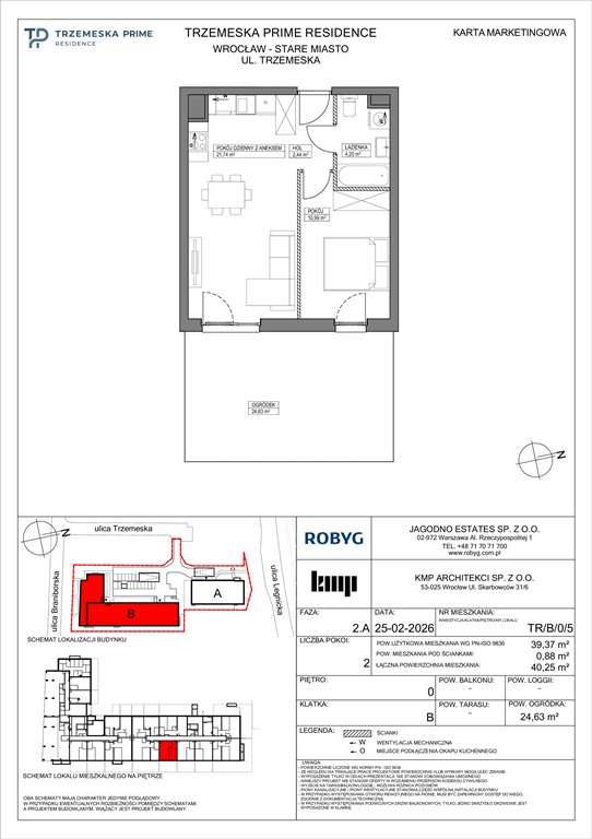 Nowe mieszkanie dwupokojowe Trzemeska Prime Residence Wrocław, Stare Miasto, Trzemeska  39m2 Foto 1