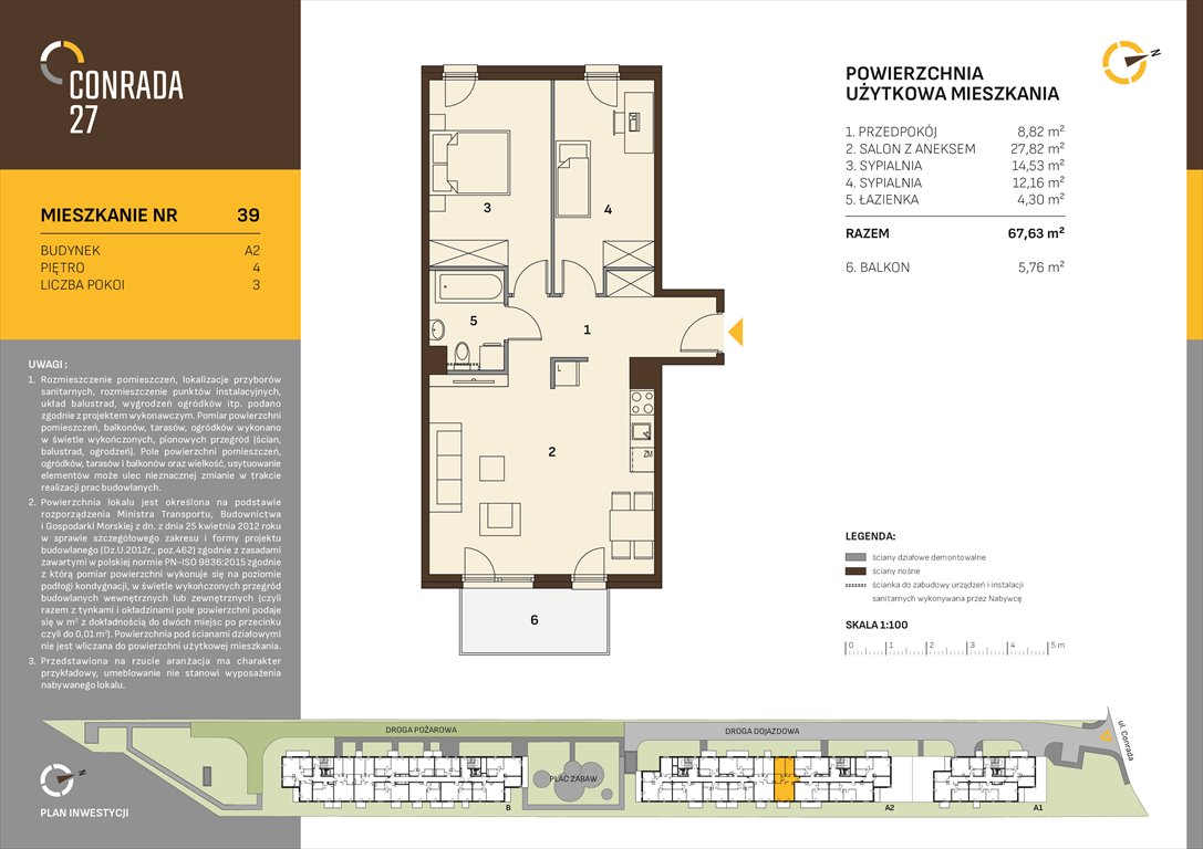 Nowe mieszkanie trzypokojowe CONRADA 27 Kraków, Prądnik Biały, Conrada 27  68m2 Foto 1