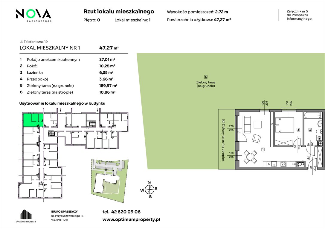 Nowe mieszkanie dwupokojowe NOVA RADIOSTACJA  Łódź, Śródmieście, ul. Telefoniczna 19  47m2 Foto 1