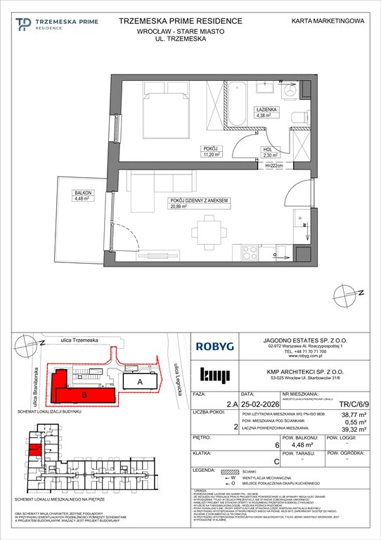Nowe mieszkanie dwupokojowe Trzemeska Prime Residence Wrocław, Stare Miasto, Trzemeska  39m2 Foto 1