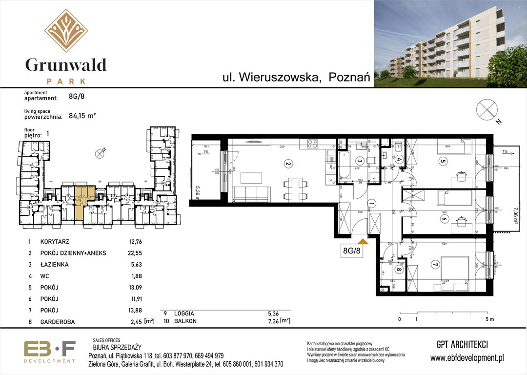 Nowe mieszkanie czteropokojowe  Grunwald Park - ul. Wieruszowska 8 Poznań, Grunwald, Wieruszowska 8  84m2 Foto 1