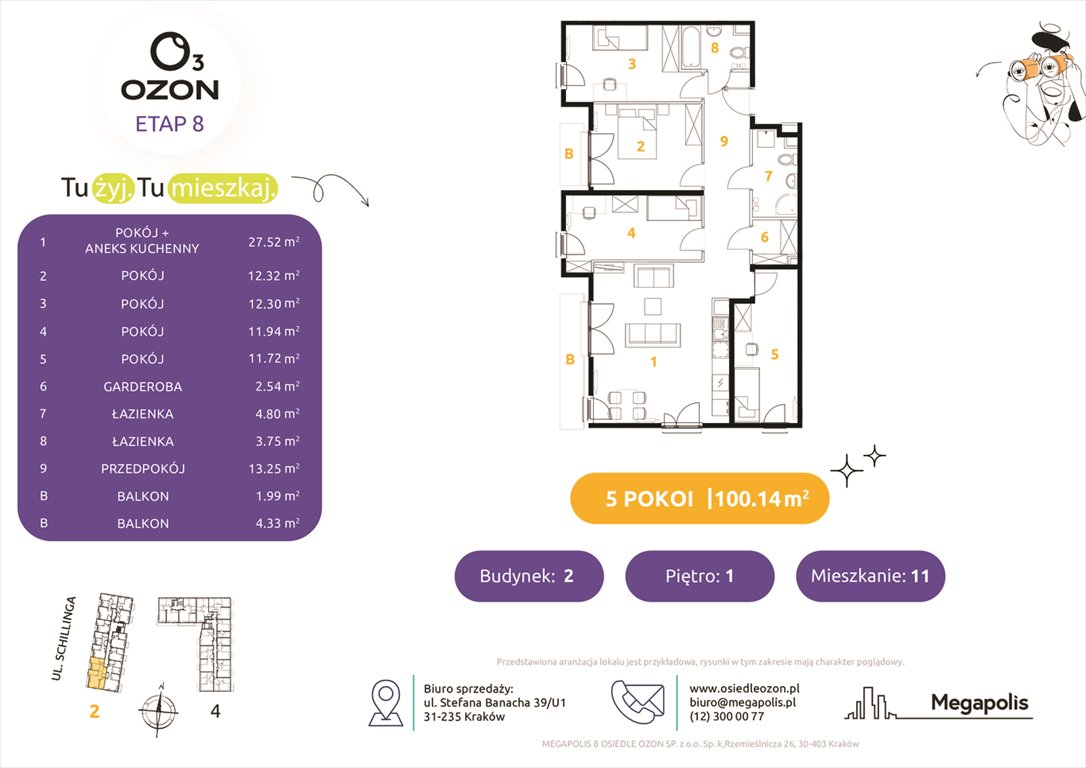 Nowe mieszkanie Osiedle Ozon etap 8 Kraków, Schillinga 2-4  100m2 Foto 1
