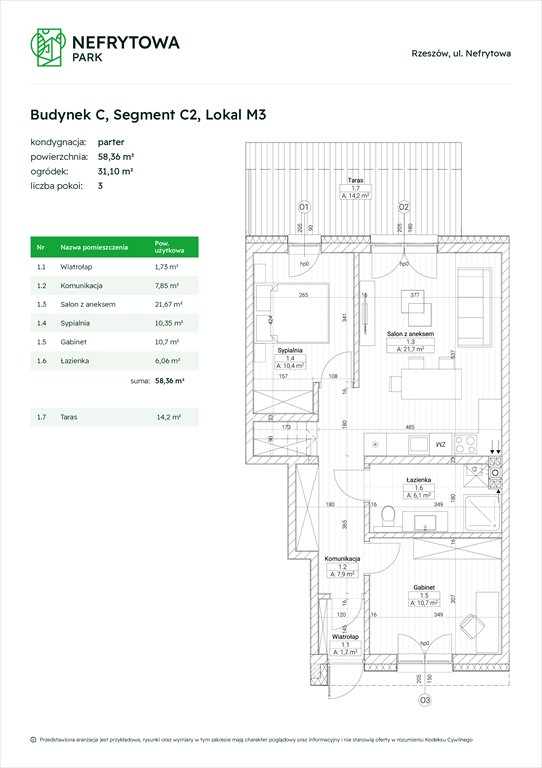 Nowe mieszkanie trzypokojowe Nefrytowa Park		 Rzeszów, Załęże, Nefrytowa Park, Nefrytowa  58m2 Foto 1