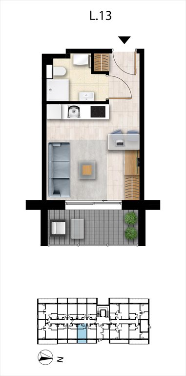 Nowa kawalerka Sunset Resort Grzybowo, Nadmorska 98 -106  21m2 Foto 1