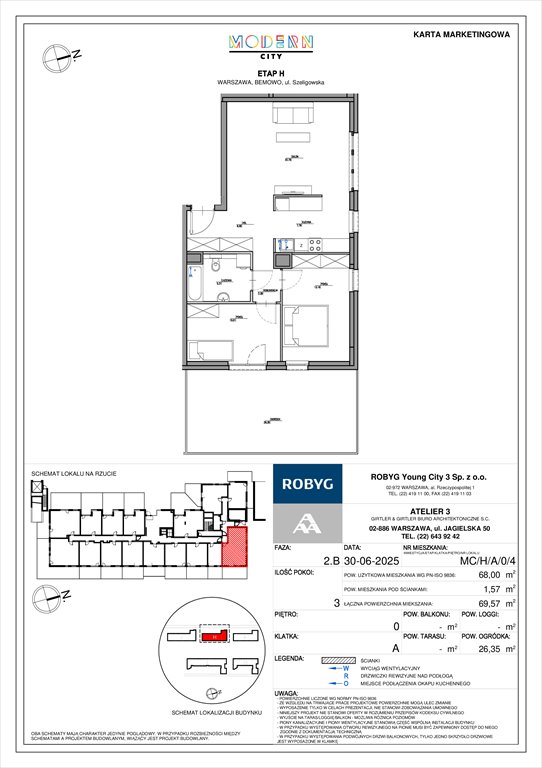Nowe mieszkanie trzypokojowe Modern City Warszawa, Bemowo, Szeligowska  68m2 Foto 1