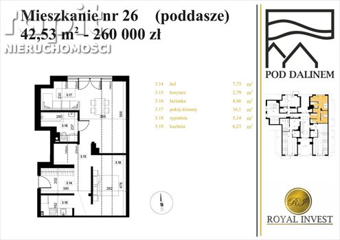 Mieszkanie dwupokojowe na sprzedaż Myślenice 43m2 Foto 5