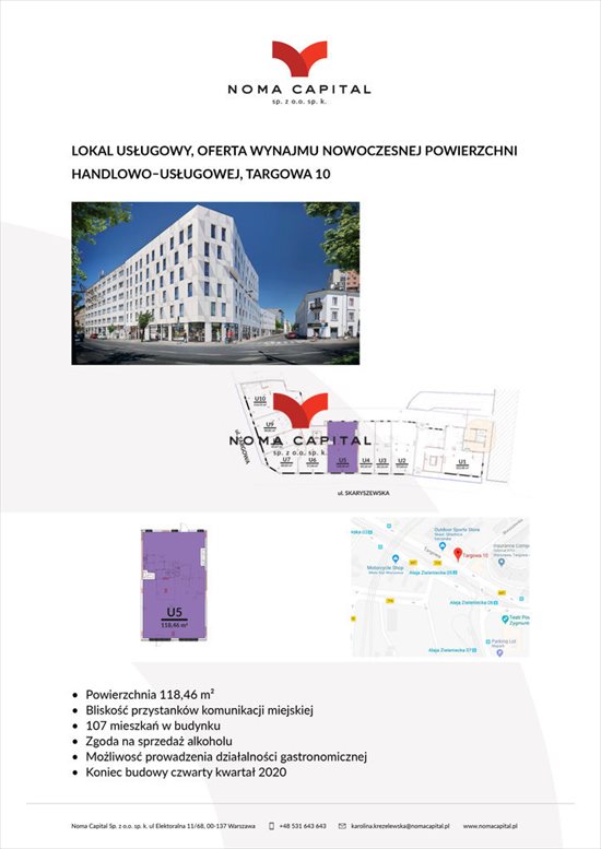 Lokal użytkowy na wynajem Warszawa, Praga-Południe, Targowa 122m2 Foto 4