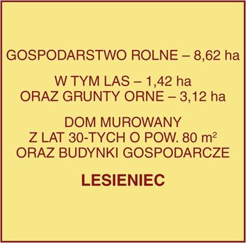 Działka rolna na sprzedaż Lesieniec 86 200m2 Foto 1