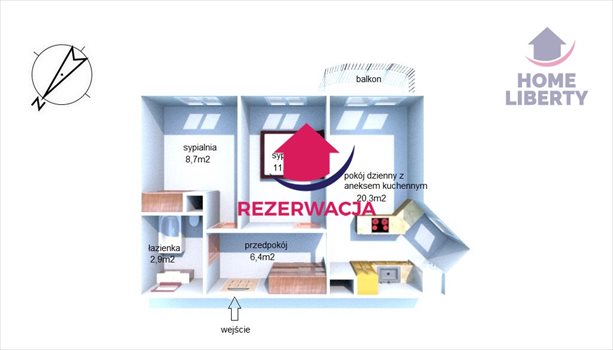 Mieszkanie trzypokojowe na sprzedaż Olsztyn, Gutkowo, Sokola 50m2 Foto 5