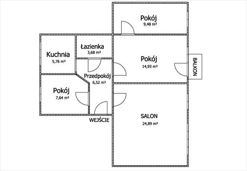 Mieszkanie czteropokojowe na sprzedaż Grudziądz 72m2 Foto 11