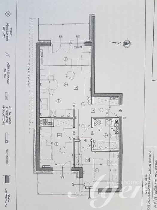Mieszkanie trzypokojowe na sprzedaż Zielona Góra 52m2 Foto 4