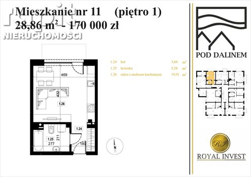 Kawalerka na sprzedaż Myślenice 40m2 Foto 6