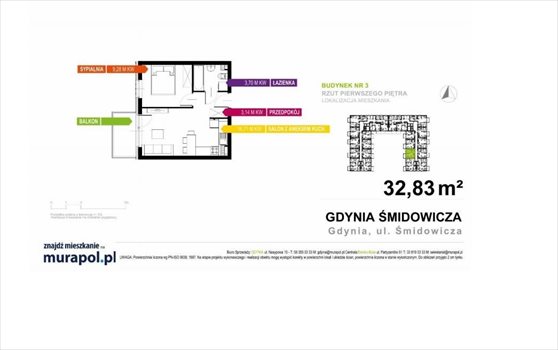 Mieszkanie dwupokojowe na sprzedaż Gdynia, Oksywie, Nasypowa 34m2 Foto 6