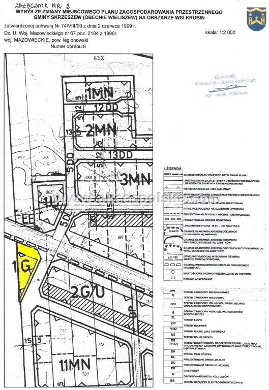 Działka budowlana pod dzierżawę Krubin 1 637m2 Foto 1