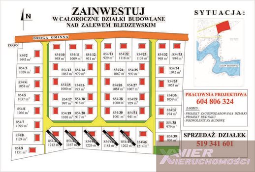 Działka budowlana na sprzedaż Bledzew 1 000m2 Foto 1